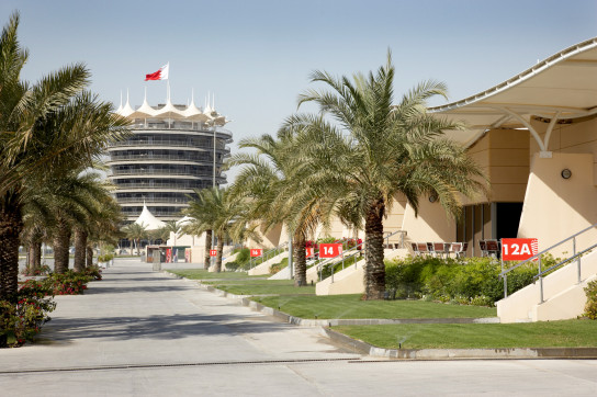 The paddock area at Bahrain International Circuit.