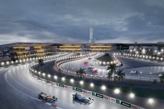 The circuit will feature an arena overlooking Turns 1 and 2 and the return loop.

Image courtesy Tilke GmBH